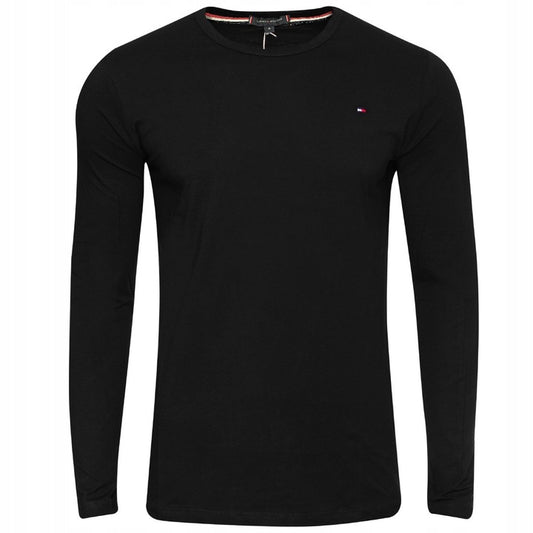 Koszulka męska t-shirt TOMMY HILFIGER BAWEŁNA długi rękaw czarna