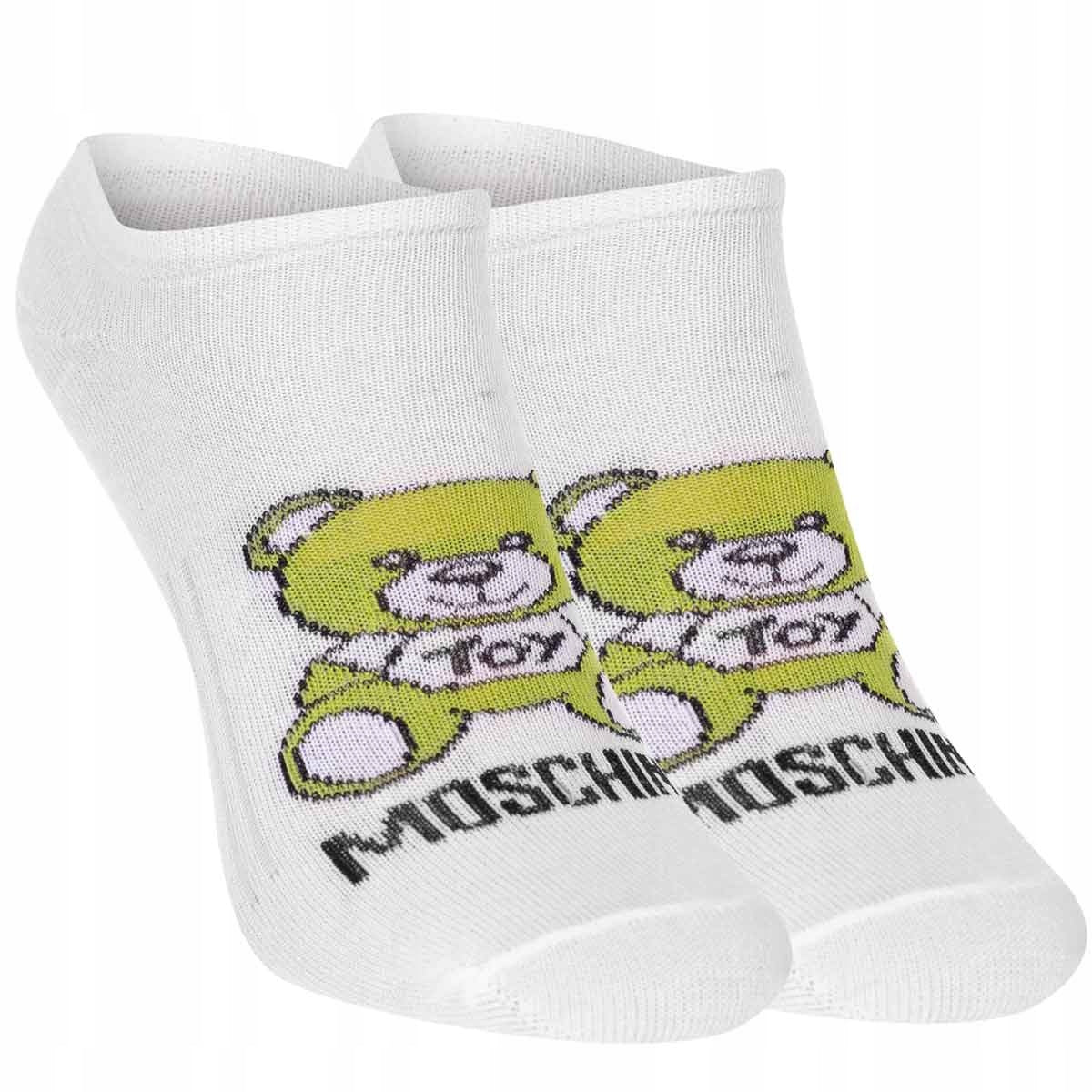 Skarpetki MOSCHINO stopki 12 par BAWEŁNA białe