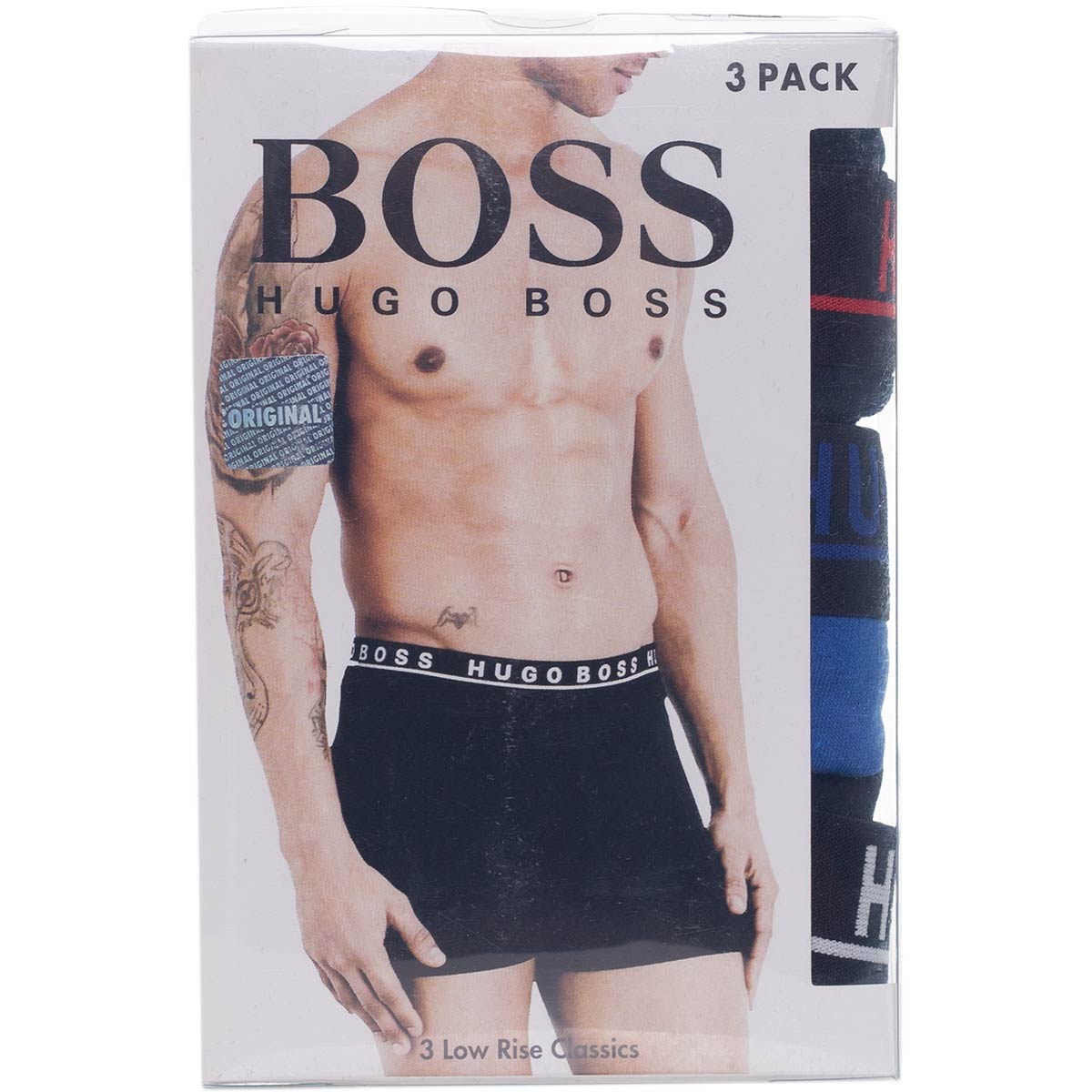 Bokserki męskie HUGO BOSS majtki 3 PARY BAWEŁNA czarne/granatowe/niebieskie