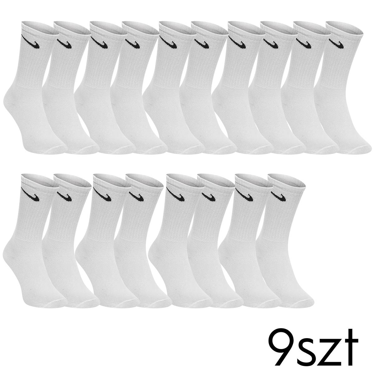 Skarpetki NIKE 9 PAR skarpety bawełna długie białe