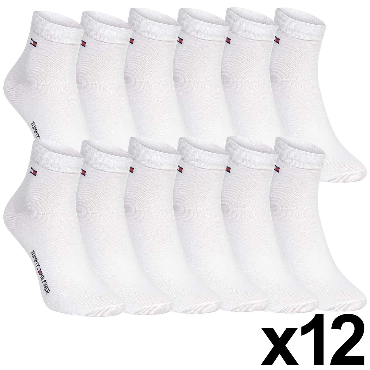 Skarpetki TOMMY HILFIGER skarpety 12 par 100% BAWEŁNA białe