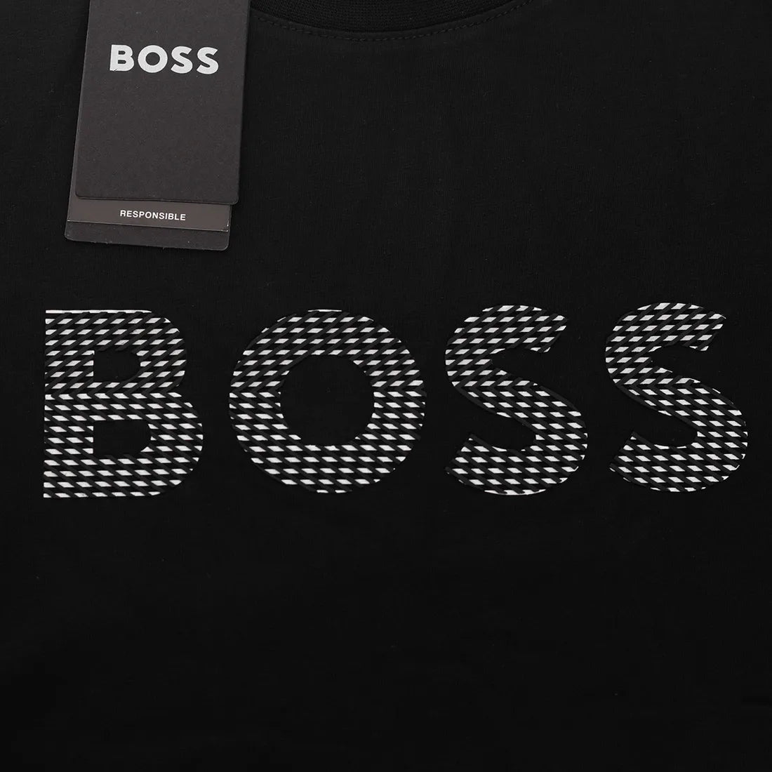 Koszulka męska t-shirt BOSS czarna 100% BAWEŁNA
