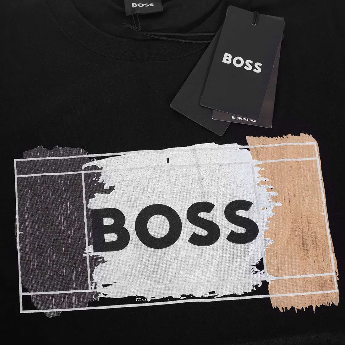 Koszulka męska t-shirt BOSS 100% BAWEŁNA czarna