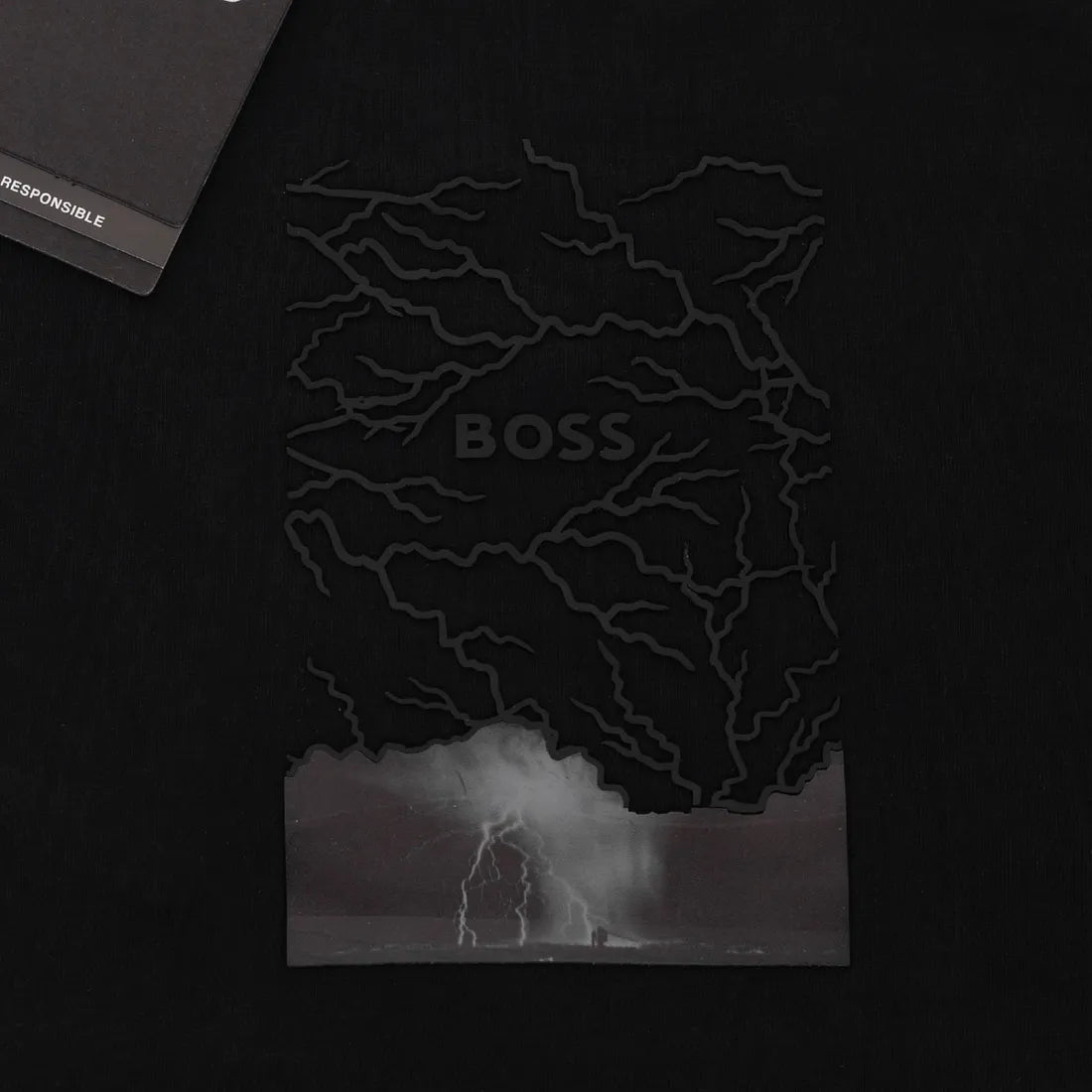 Koszulka męska t-shirt BOSS czarna 100% BAWEŁNA