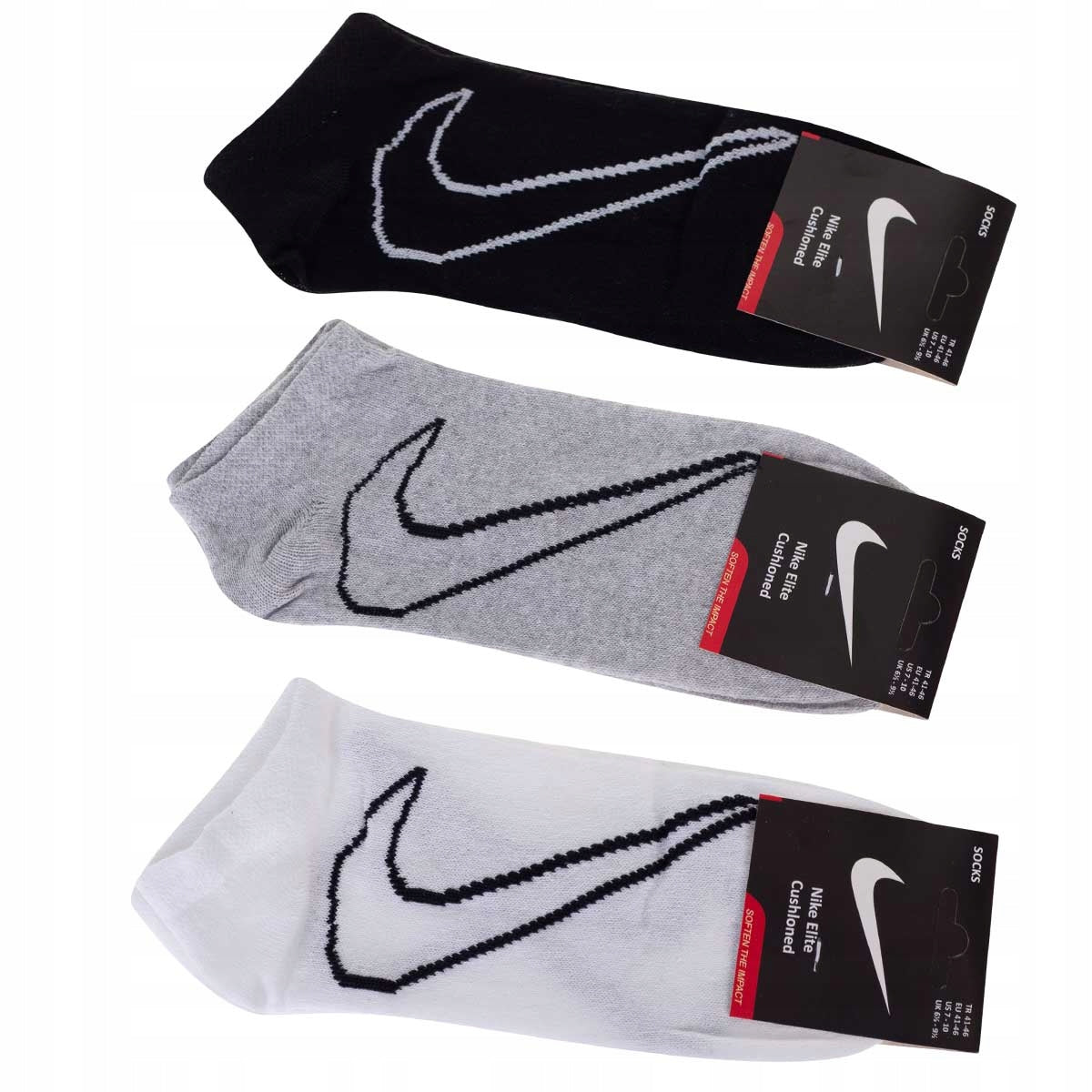 Skarpetki NIKE stopki 12 PAR białe/szare/czarne