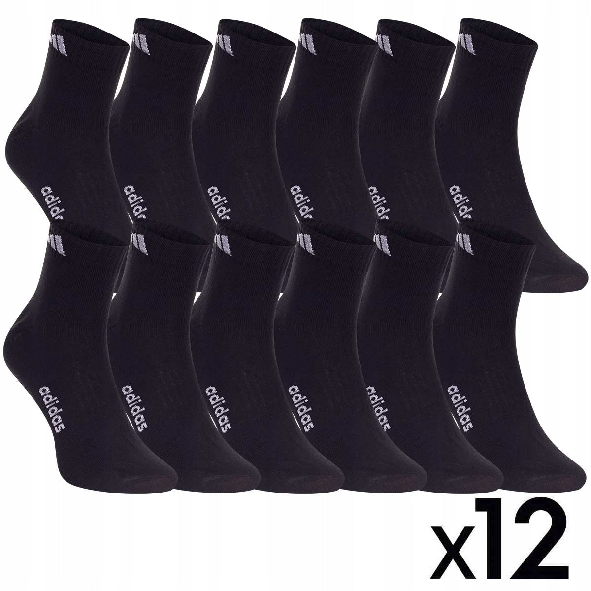 Skarpetki ADIDAS skarpety 12 PAR 100% BAWEŁNA czarne