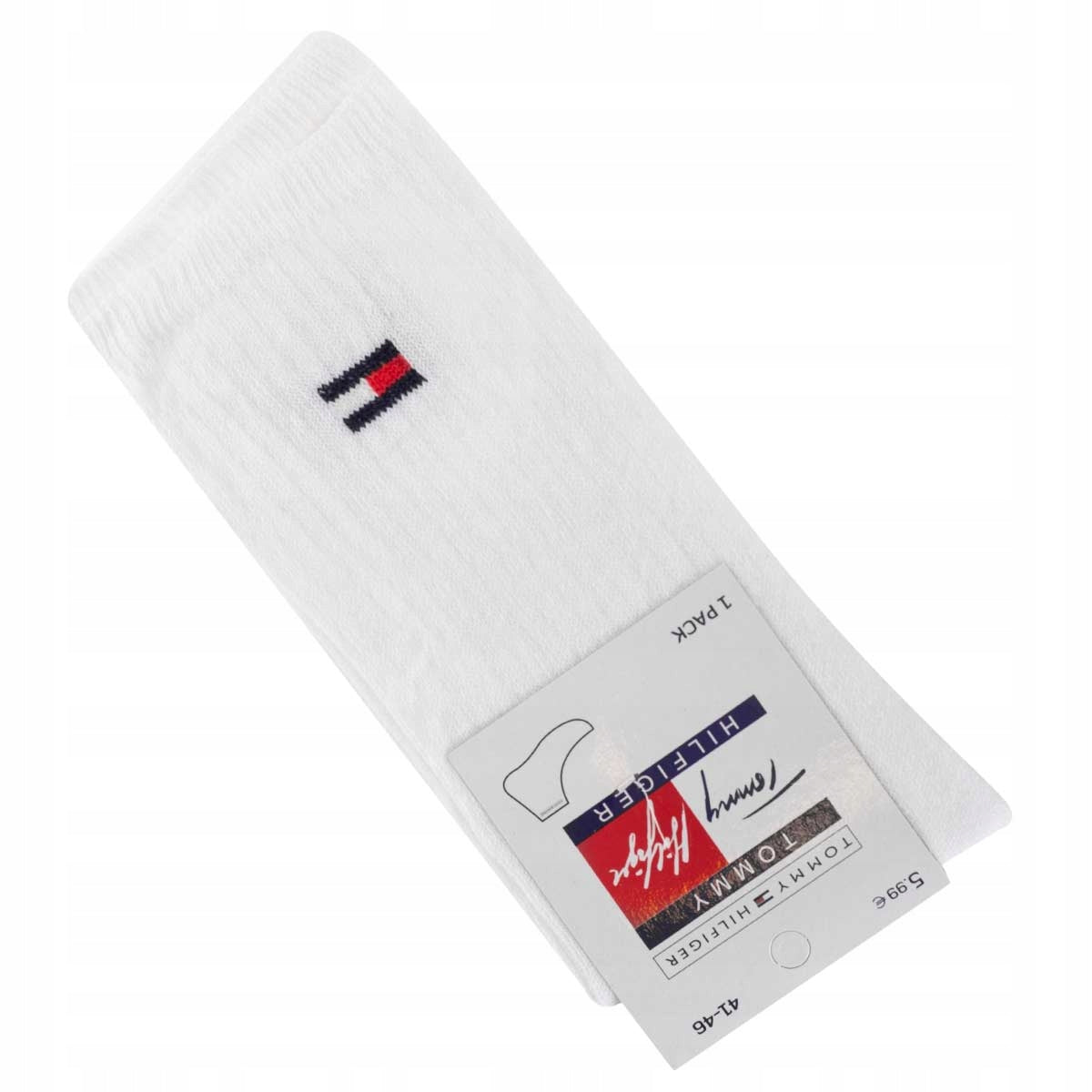 Skarpetki TOMMY HILFIGER 9 PAR skarpety bawełna długie cienkie białe