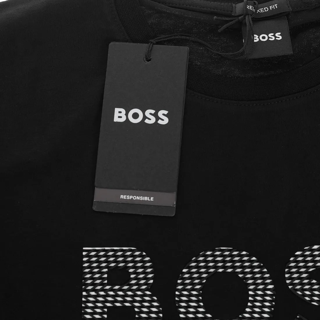 Koszulka męska t-shirt BOSS czarna 100% BAWEŁNA