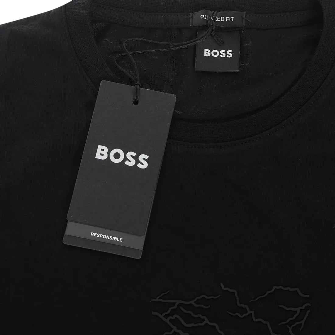 Koszulka męska t-shirt BOSS czarna 100% BAWEŁNA