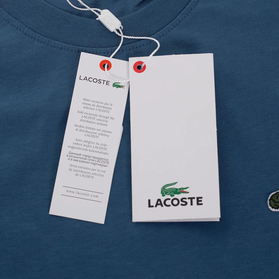 Koszulka męska t-shirt LACOSTE 100% BAWEŁNA indygo