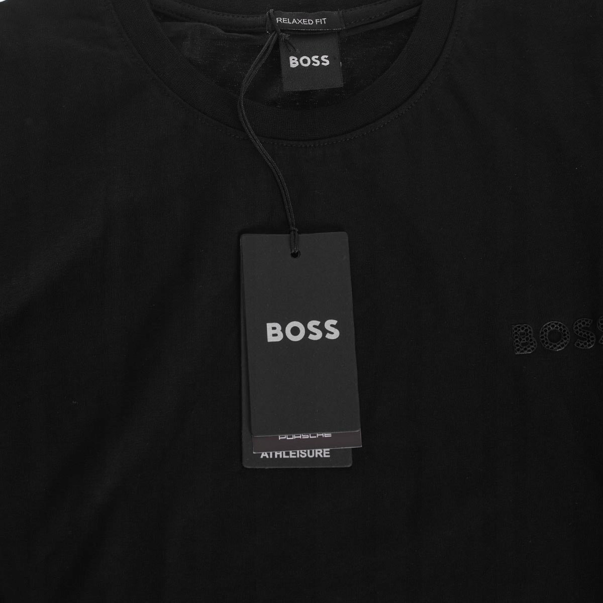 Koszulka męska t-shirt BOSS długi rękaw BAWEŁNA czarna