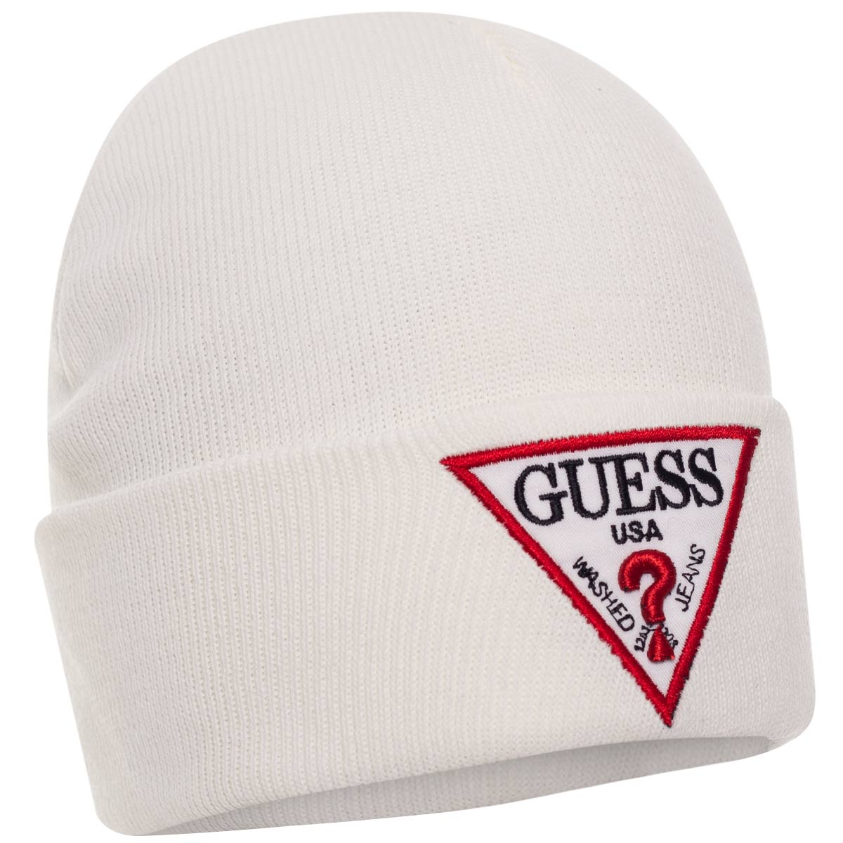 Czapka zimowa GUESS bawełniana ecru
