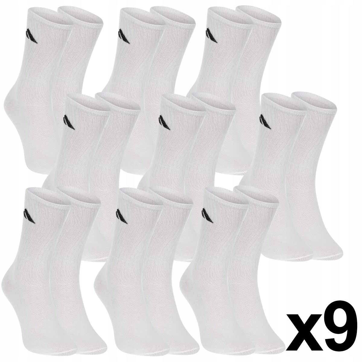 Skarpetki ADIDAS skarpety 9 PAR bawełna długie cienkie białe 41-46