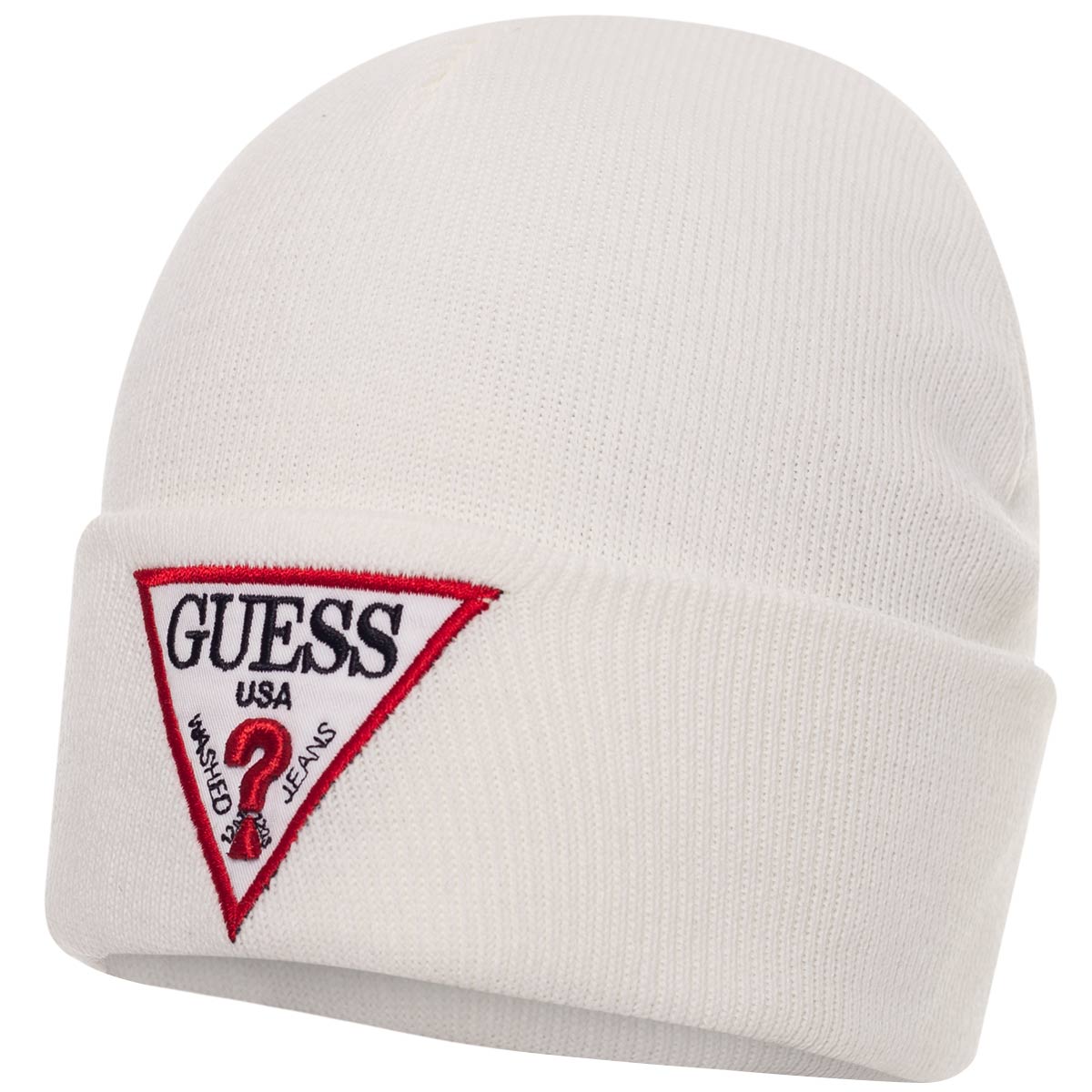 Czapka zimowa GUESS bawełniana ecru