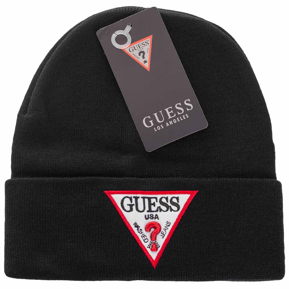 Czapka zimowa GUESS bawełniana czarna