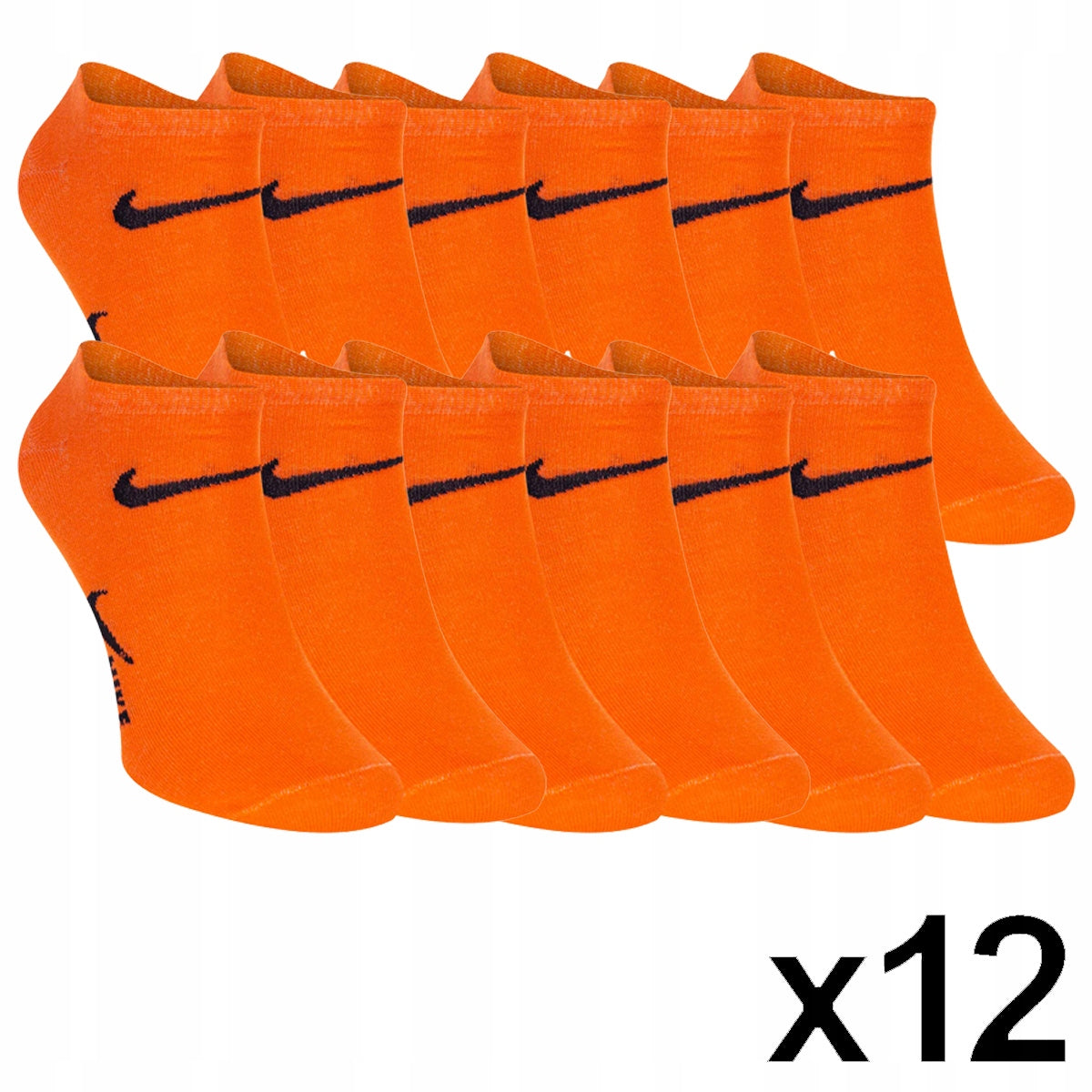 Skarpetki NIKE stopki 100% bawełna 12 PAR pomarańczowe