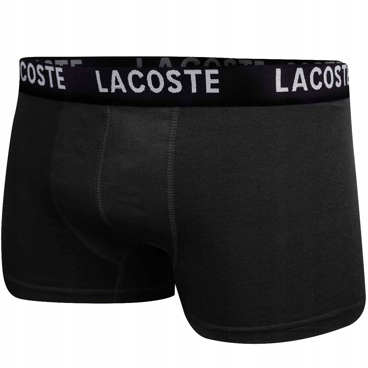 Bokserki męskie LACOSTE majtki 3 pary BAWEŁNA czarne/niebieskie/czerwone