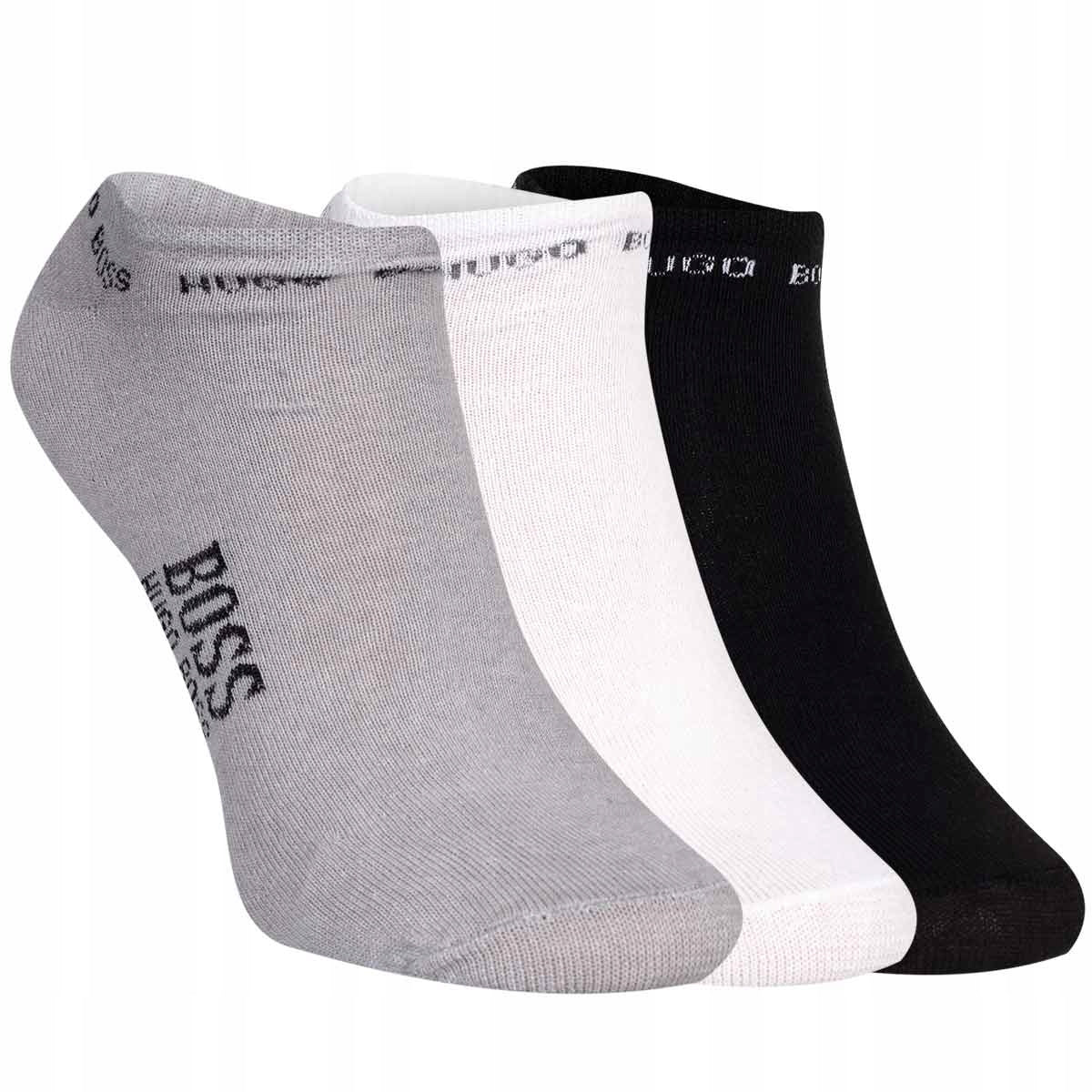 Skarpetki HUGO BOSS stopki 12 par 100% BAWEŁNA białe/szare/czarne
