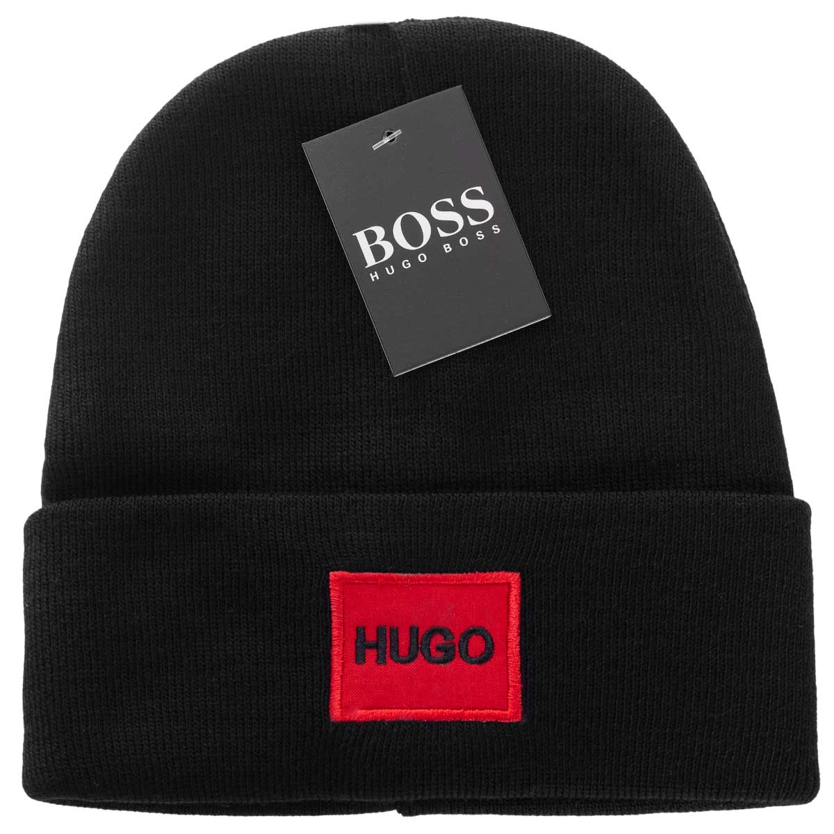 Czapka zimowa HUGO BOSS bawełniana czarna