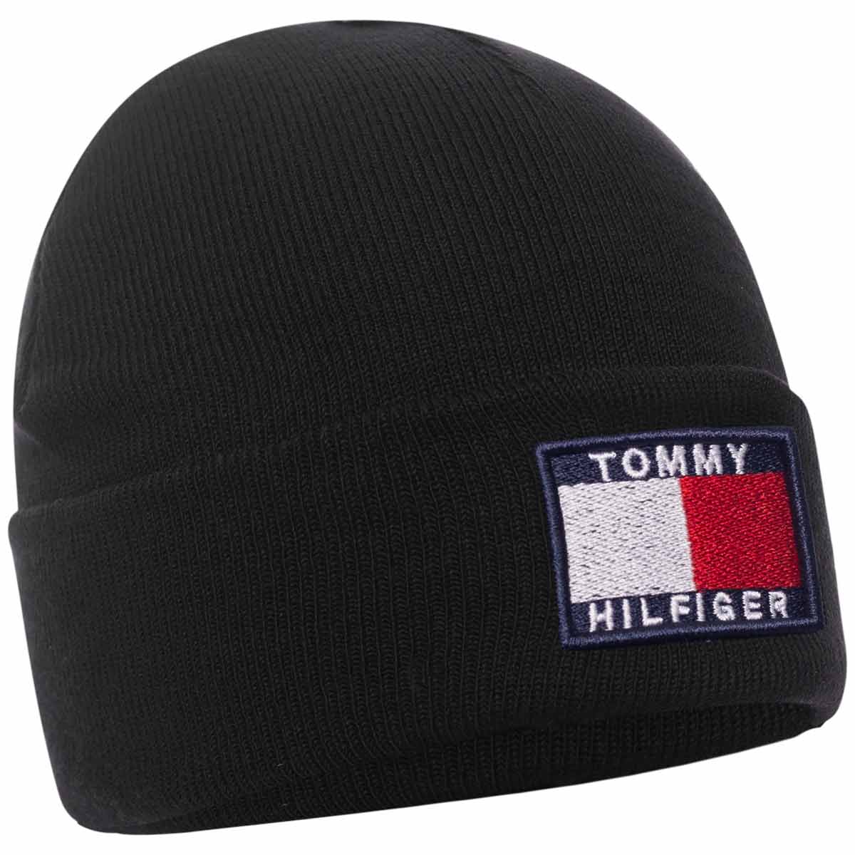 Czapka zimowa TOMMY HILFIGER bawełniana czarna
