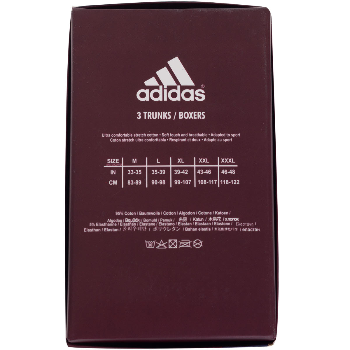 GIFTBOX Bokserki męskie ADIDAS majtki PREZENT 3 PARY BAWEŁNA czarne, granatowe, szare