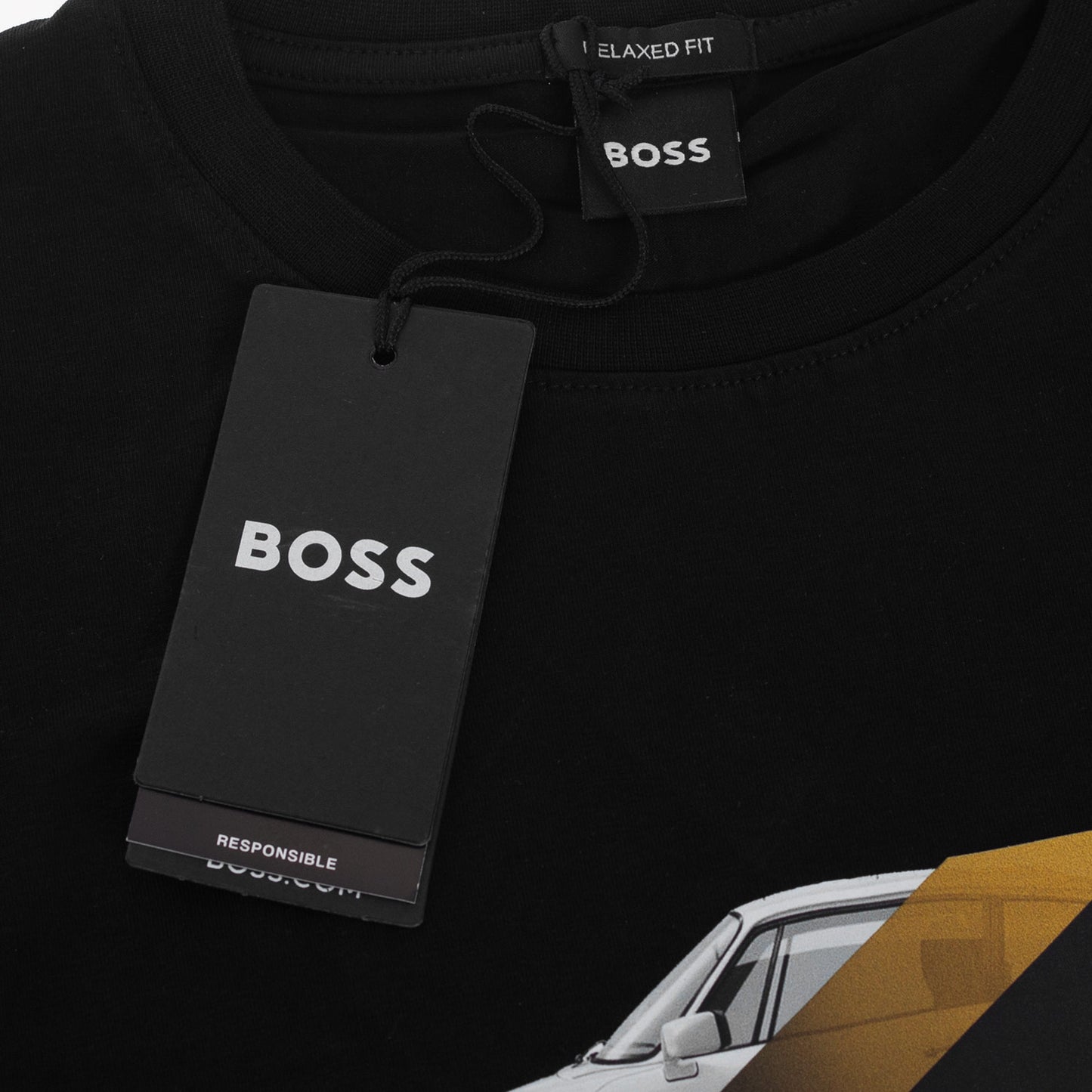 Koszulka męska t-shirt BOSS czarna BAWEŁNA