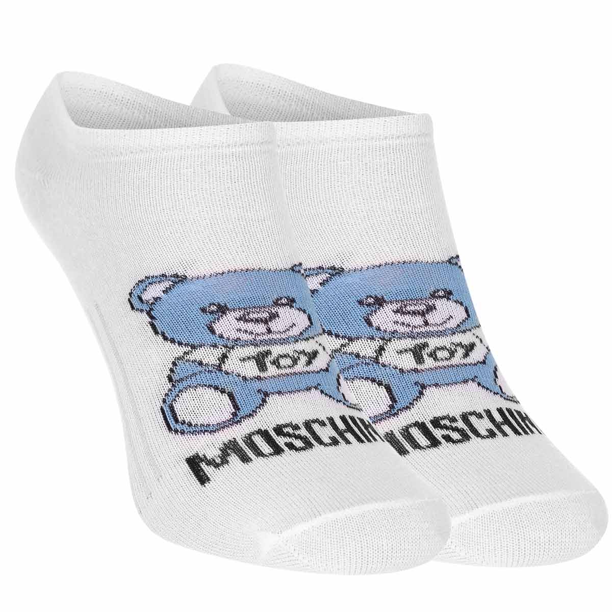 Skarpetki MOSCHINO stopki 12 par BAWEŁNA białe