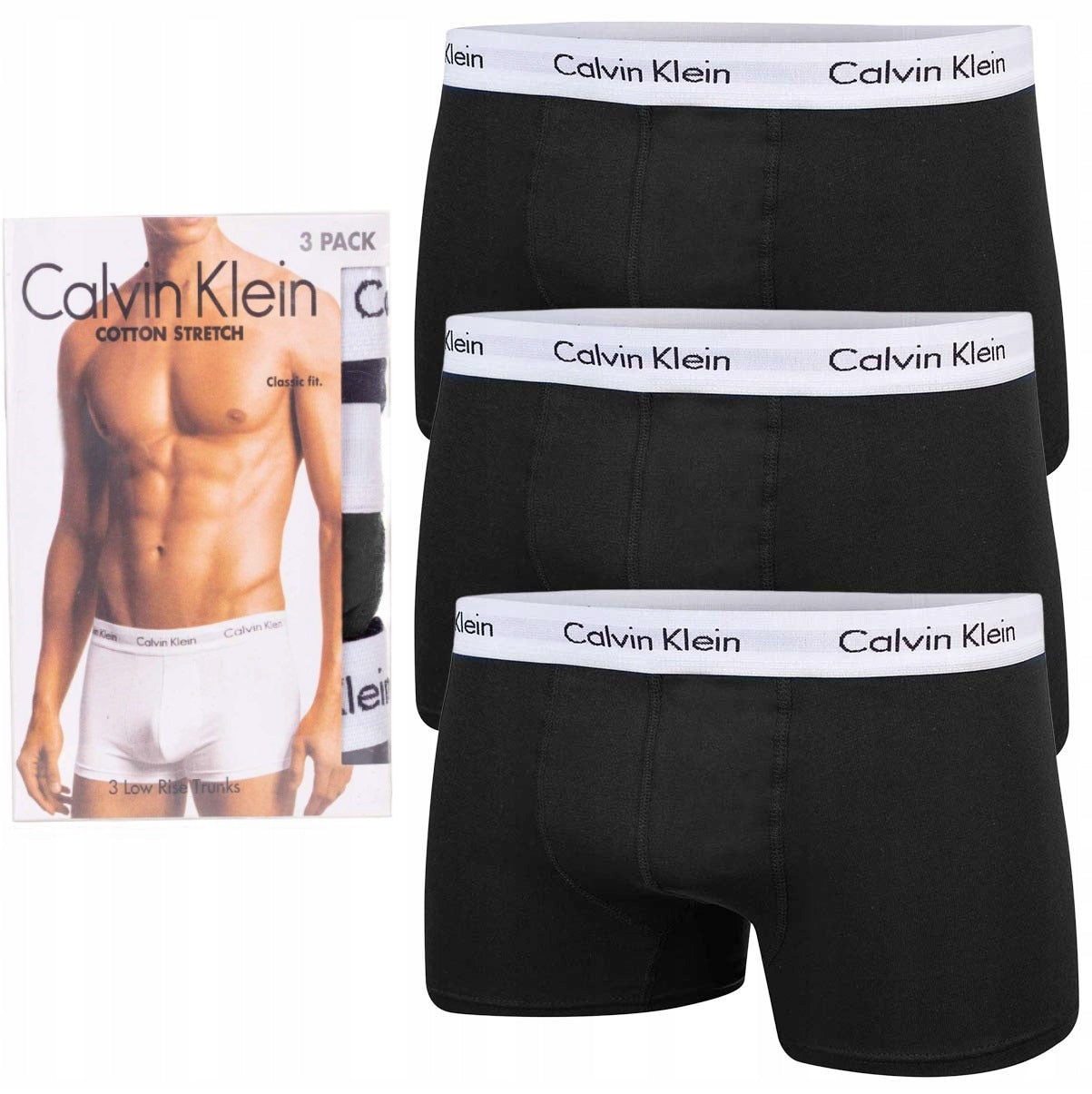 Bokserki męskie CALVIN KLEIN majtki 3 pary BAWEŁNA czarne