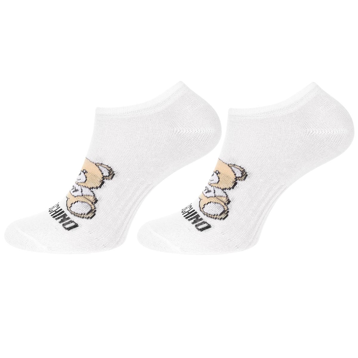 Skarpetki MOSCHINO stopki 12 par BAWEŁNA białe