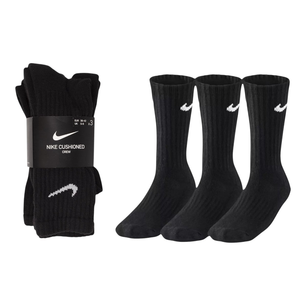 Skarpetki NIKE 3 PARY skarpety bawełna długie czarne