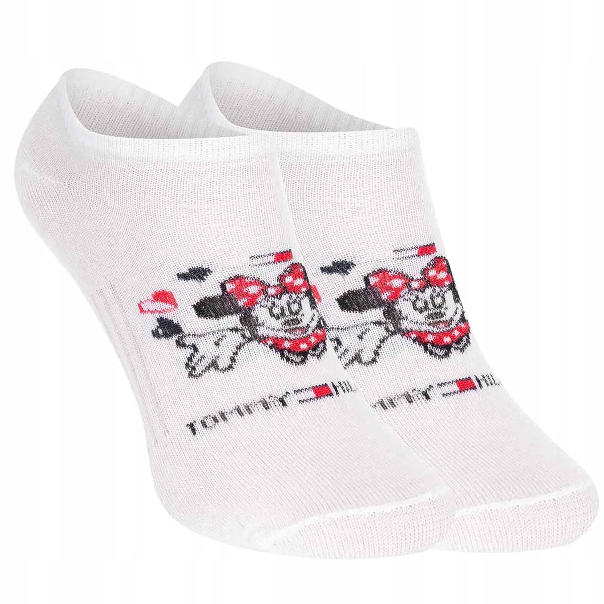 Skarpetki TOMMY HILFIGER stopki MYSZKA MINNIE 12 par BAWEŁNA białe