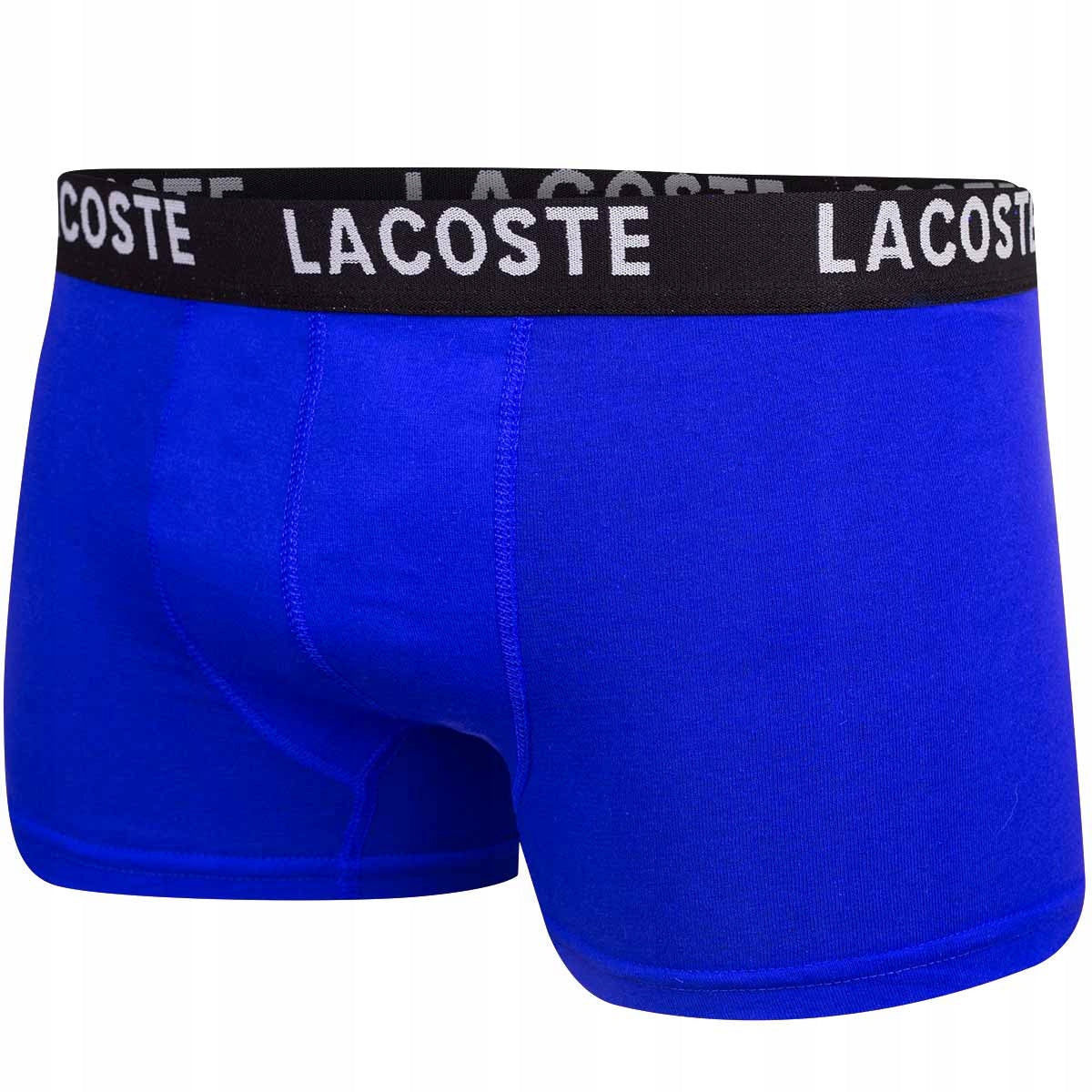 Bokserki męskie LACOSTE majtki 3 pary BAWEŁNA czarne/niebieskie/czerwone
