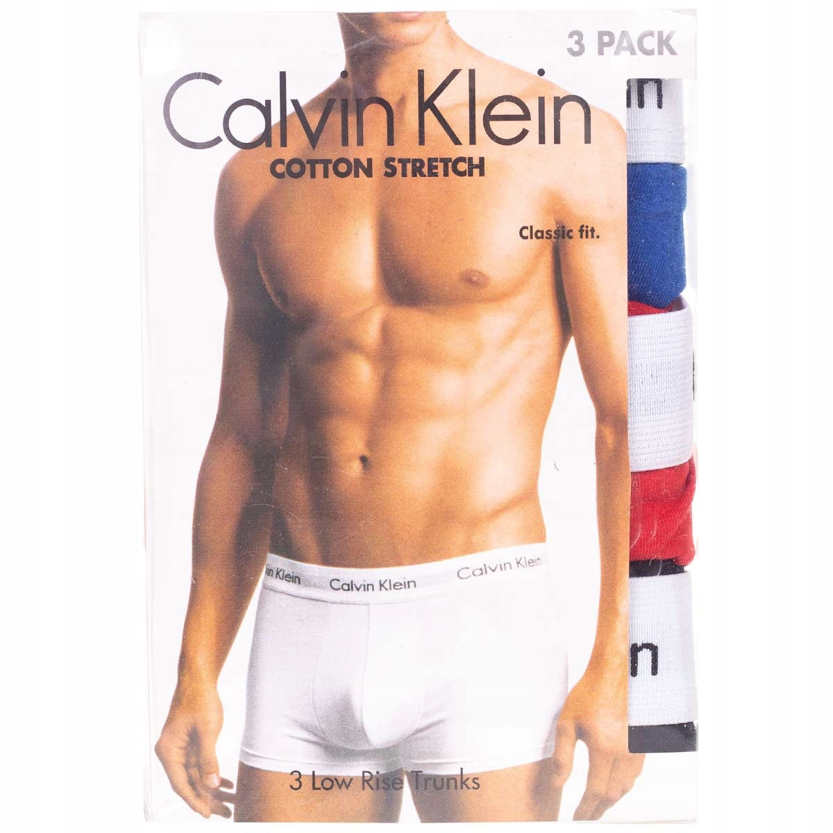Bokserki męskie CALVIN KLEIN majtki 3 pary czarne/niebieskie/czerwone