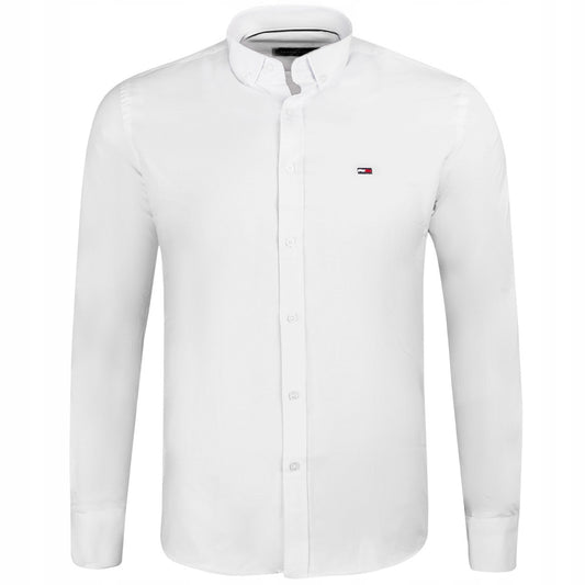 Koszula męska TOMMY HILFIGER długi rękaw BAWEŁNA biała