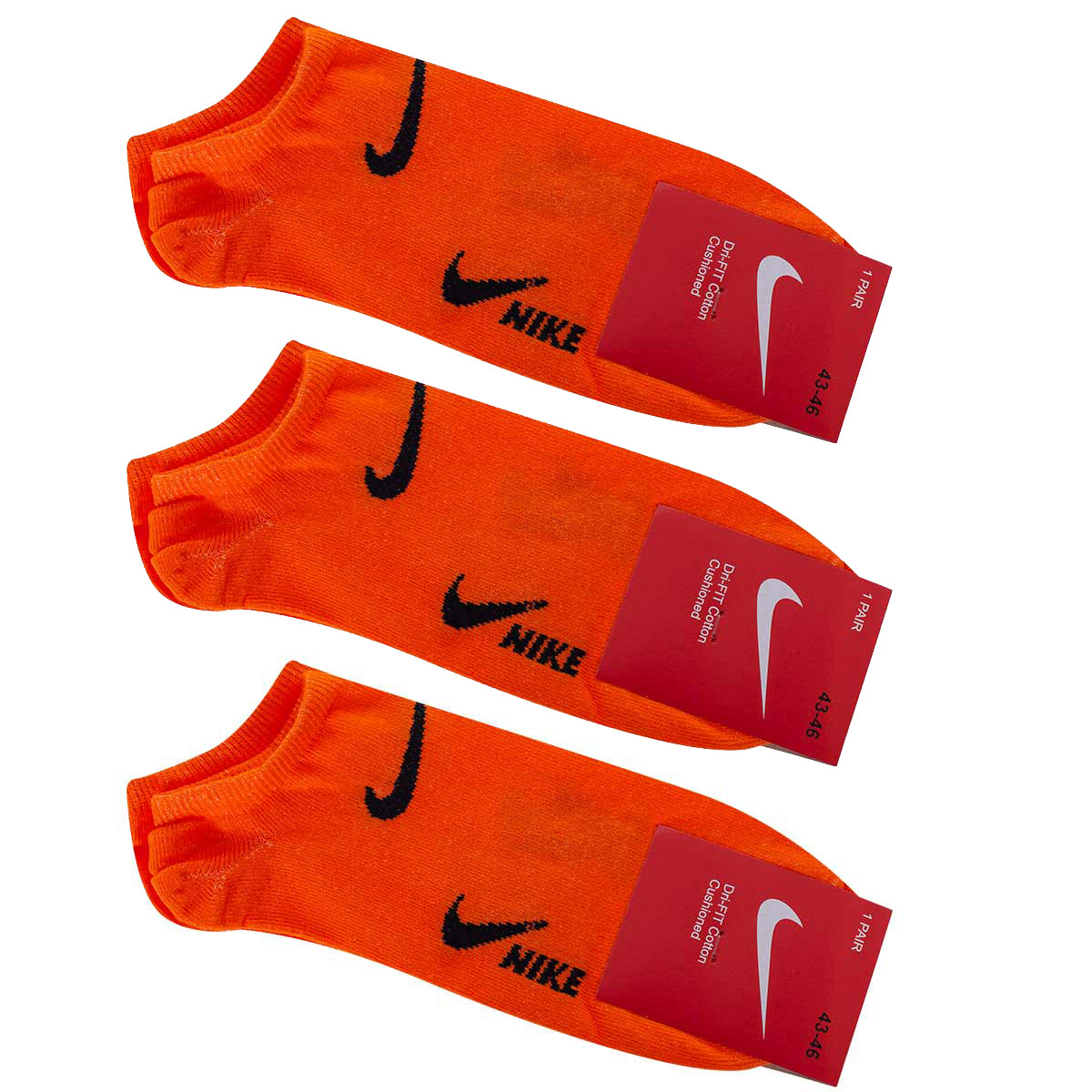 Skarpetki NIKE stopki 100% bawełna 12 PAR pomarańczowe