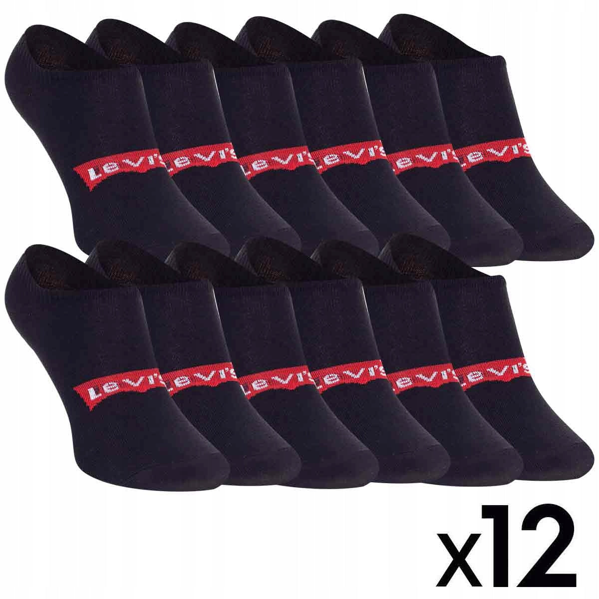 Skarpetki LEVI'S stopki 12 par BAWEŁNA czarne