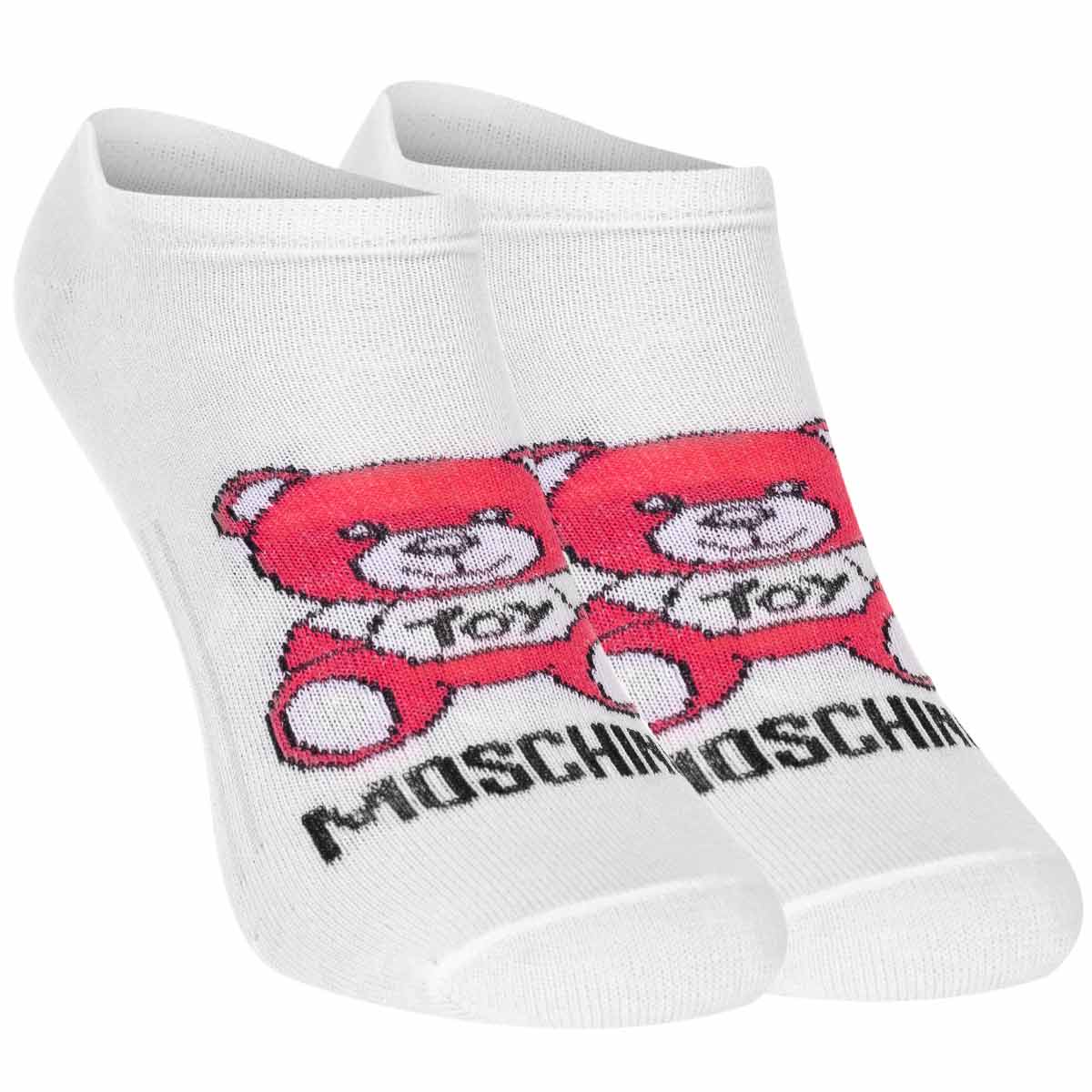 Skarpetki MOSCHINO stopki 12 par BAWEŁNA białe