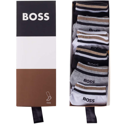 Męskie skarpetki GIFTBOX PREZENT stopki BOSS 6P czarne, białe, szare one size