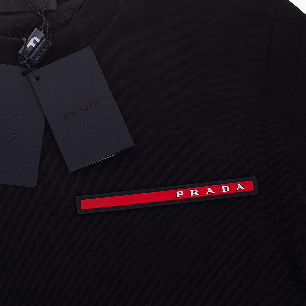 Koszulka męska t-shirt PRADA 100% bawełna czarna