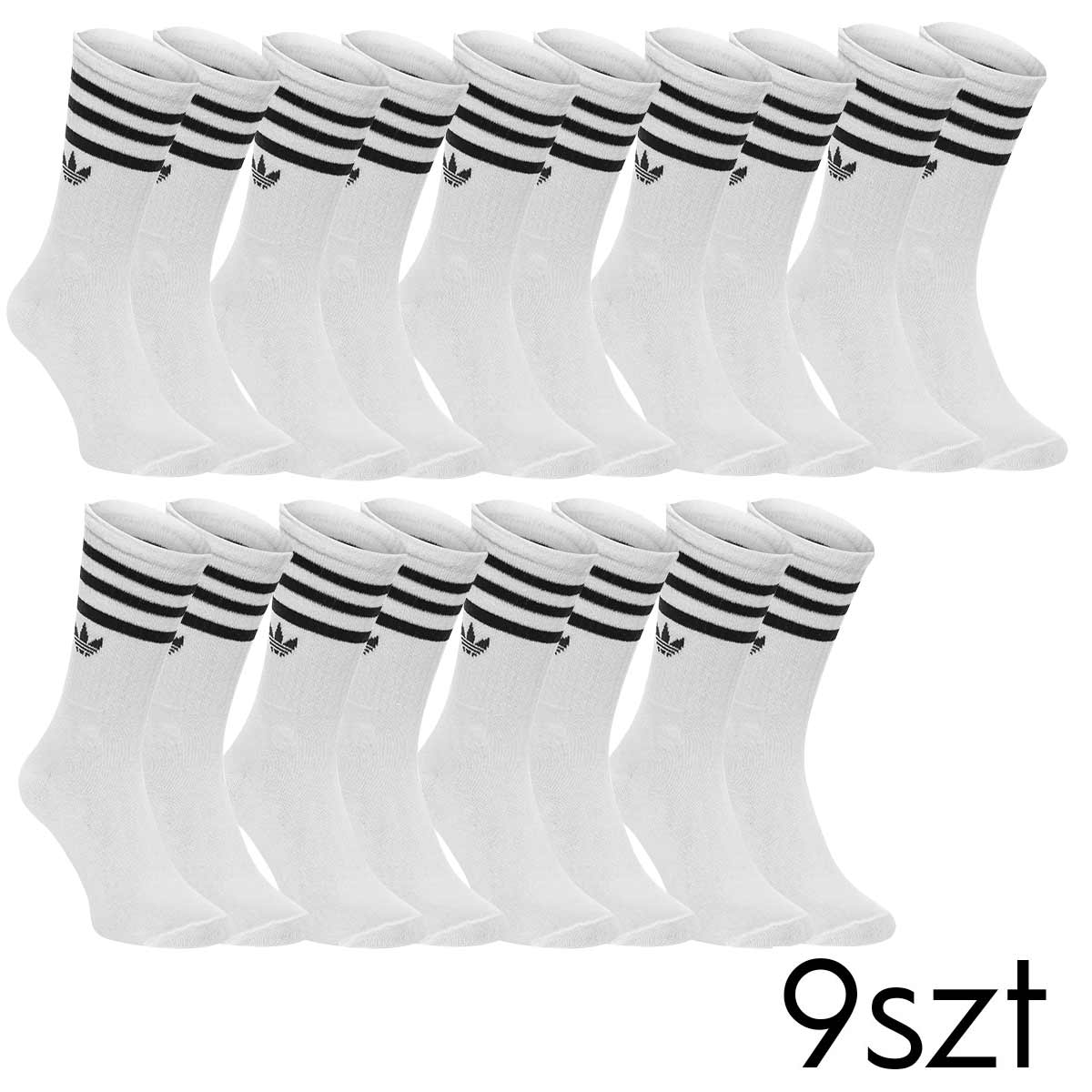 Skarpetki ADIDAS 9 PAR skarpety bawełna długie białe