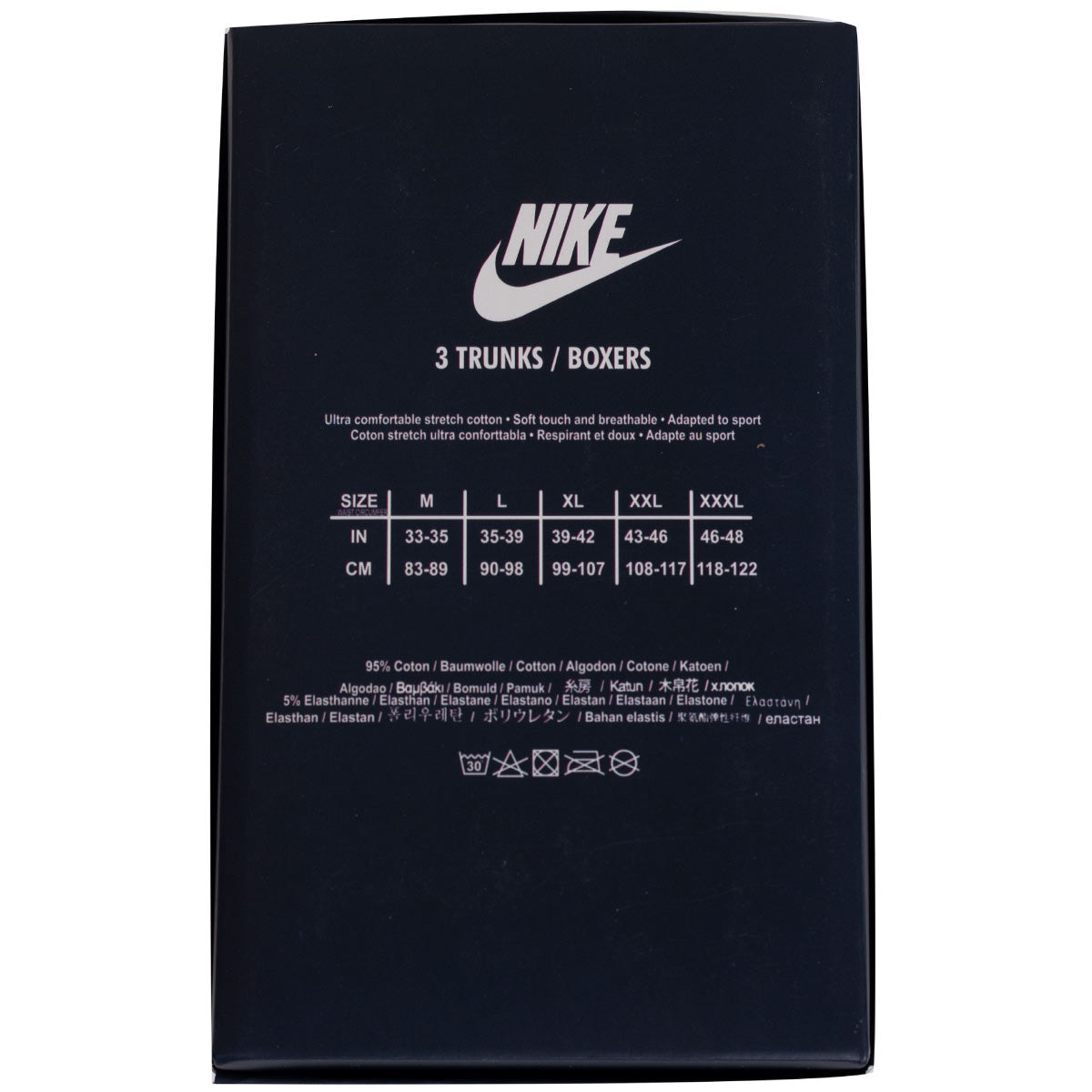 GIFTBOX Bokserki męskie NIKE majtki PREZENT 3 PARY BAWEŁNA czarne, granatowe, szare