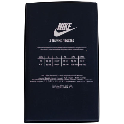 GIFTBOX Bokserki męskie NIKE majtki PREZENT 3 PARY BAWEŁNA czarne, granatowe, szare