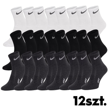 Skarpetki NIKE skarpety 100% bawełna 12 PAR czarne/grafitowe/białe