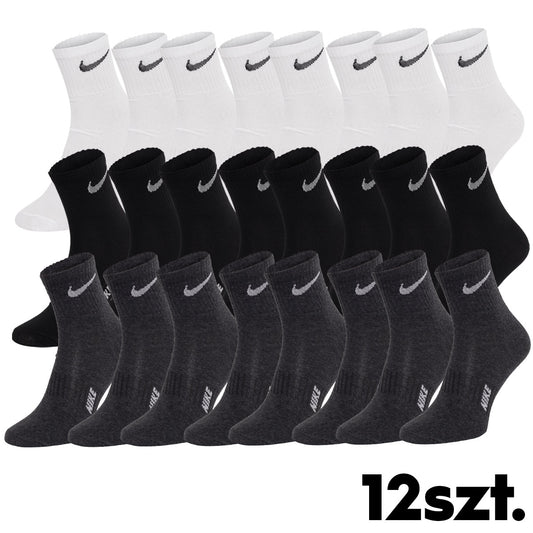 Skarpetki NIKE skarpety 100% bawełna 12 PAR czarne/grafitowe/białe