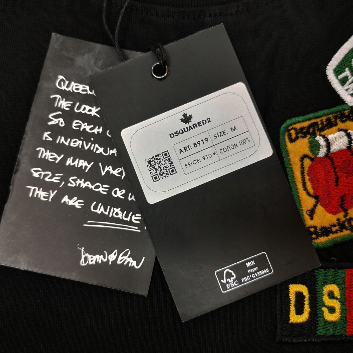 Koszulka męska t-shirt DSQUARED2 100% bawełna czarna