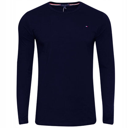 Koszulka męska t-shirt TOMMY HILFIGER długi rękaw BAWEŁNA granatowa