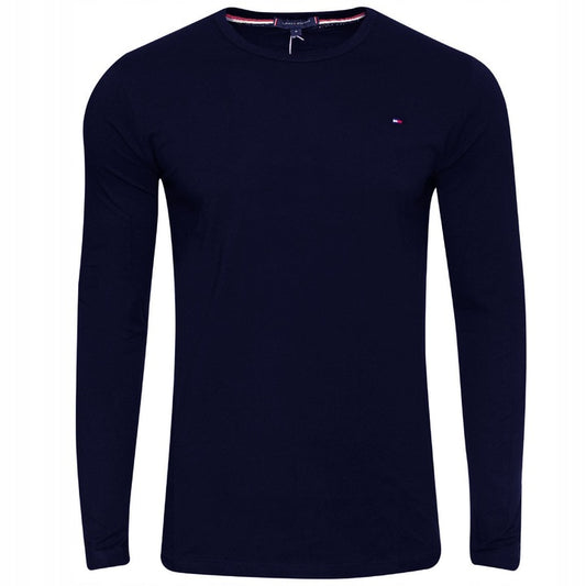 Koszulka męska t-shirt TOMMY HILFIGER długi rękaw BAWEŁNA granatowa