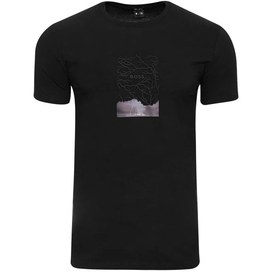 Koszulka męska t-shirt BOSS czarna 100% BAWEŁNA
