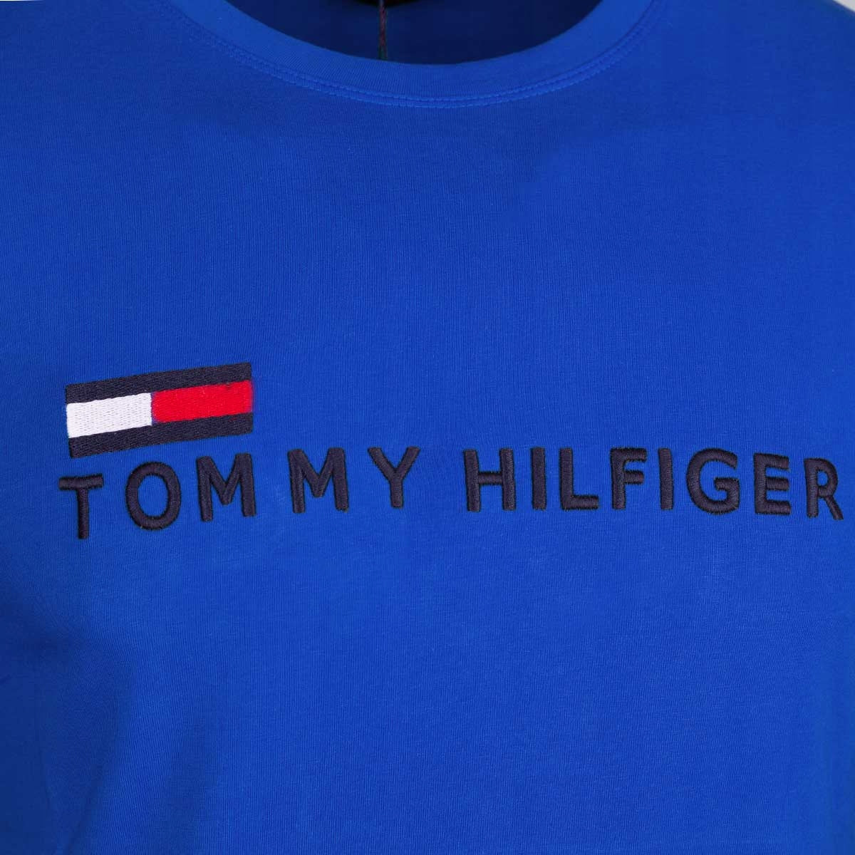 Koszulka męska t-shirt TOMMY HILFIGER 100% bawełna niebieska