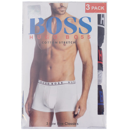 Bokserki męskie HUGO BOSS majtki 3 PARY BAWEŁNA czarne/granatowe/szare